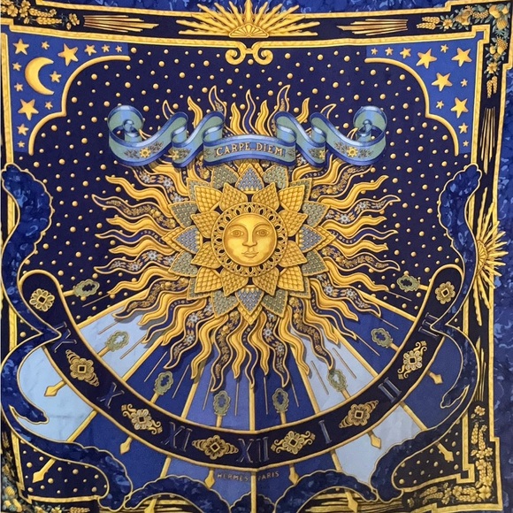 Hermés Carpe Diem Silk Scarf 90cm Authentic Luxury - Picture 3 of 5